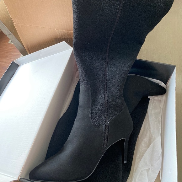 torrid Shoes - Black Stretch Pointed Over the Knee Boots